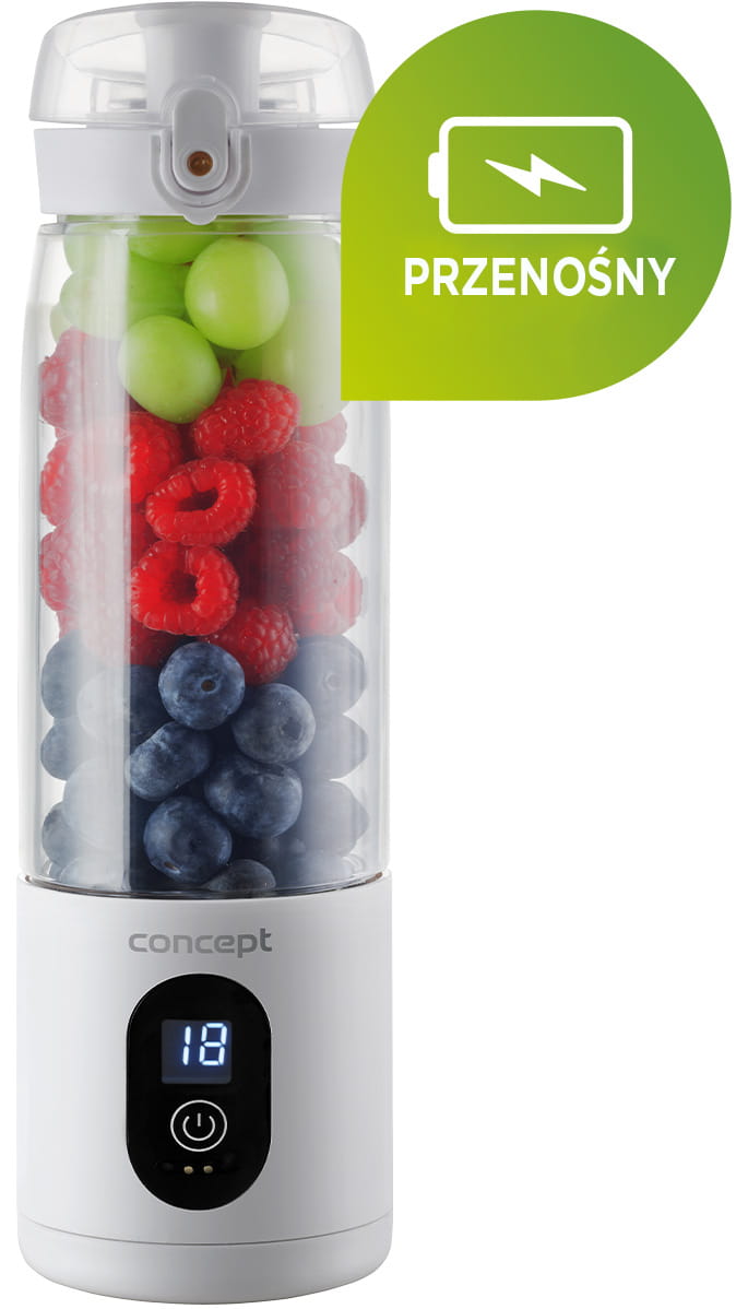 Blender personalny Smoothie bezprzewodowy FitMaker  biały SM4000